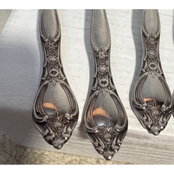 West Bend Oneida AFFECTION Soup Spoon Stainless Steel USA Floral 6.5" Set of 8 - Picture 2 of 5